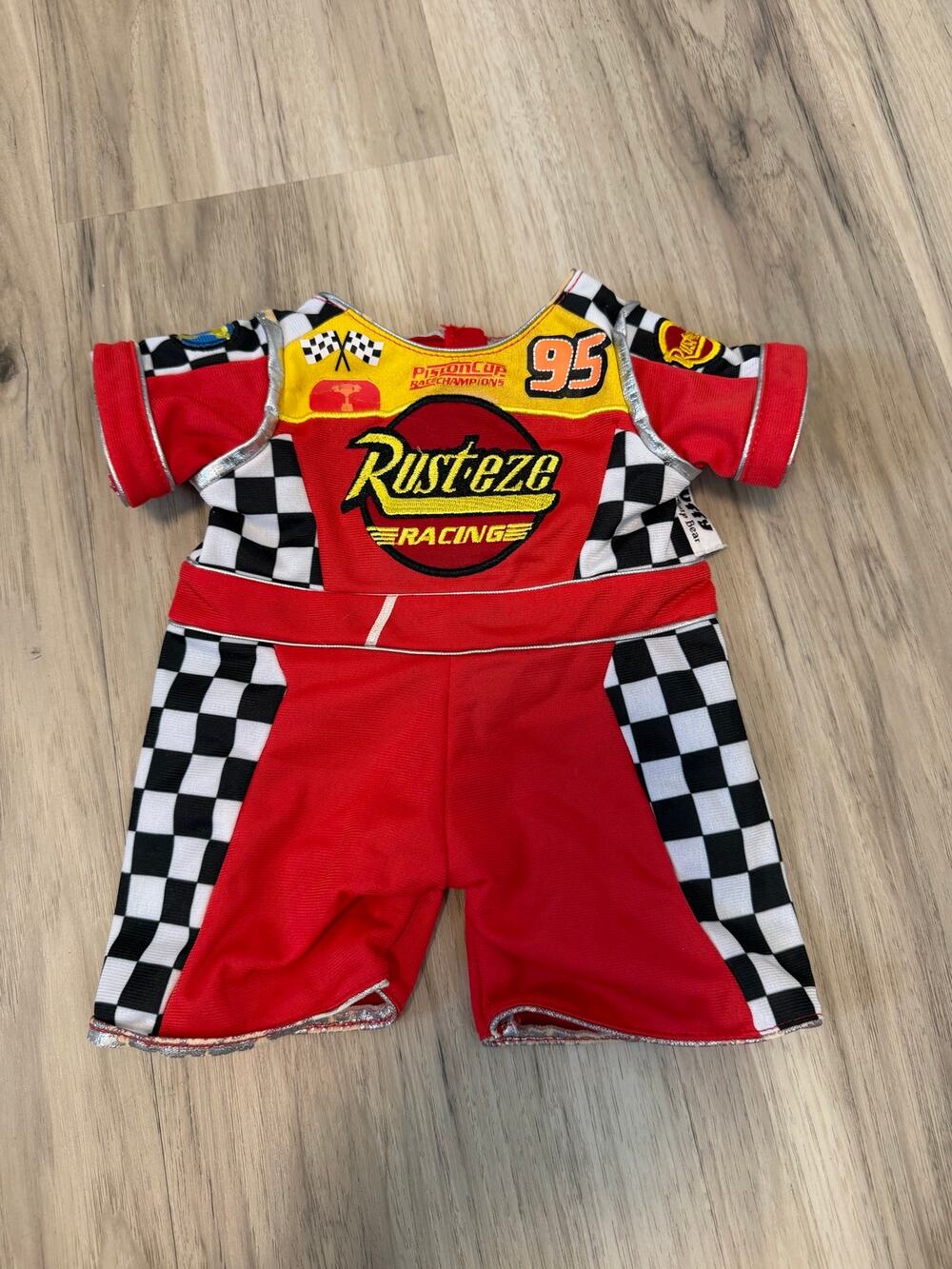 Duffy Disney Cars Lightning McQueen Outfit Red Checkered 95 Costume Racing Gear